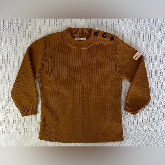 bout’chou Other - Warm Brown Knit Sweater with Ribbed Neckline